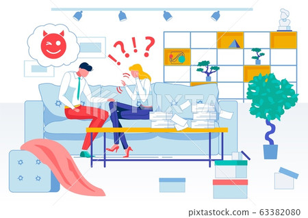 Colleague Harassment Flat Vector Illustration 63382080