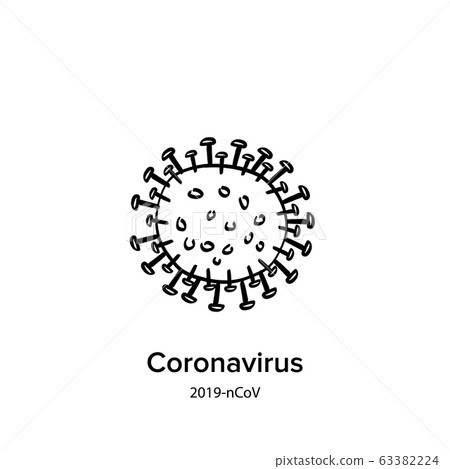 Coronavirus icon isolated on white background. Virus silhouette Coronavirus icon isolated on white background. Virus silhouette 63382224