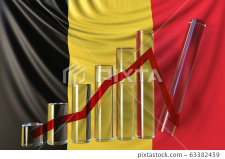 Glass Bar Chart With Downward Trend Against Stock Illustration 63382459 Pixta