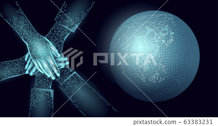 World global unity business concept. Together against problem. Teamwork international solution human protection. Multicultural organisation worldwide vector illustration map World global unity business concept. Together against problem. Teamwork international solution human protection. Multicultural organisation worldwide vector illustration map 63383231