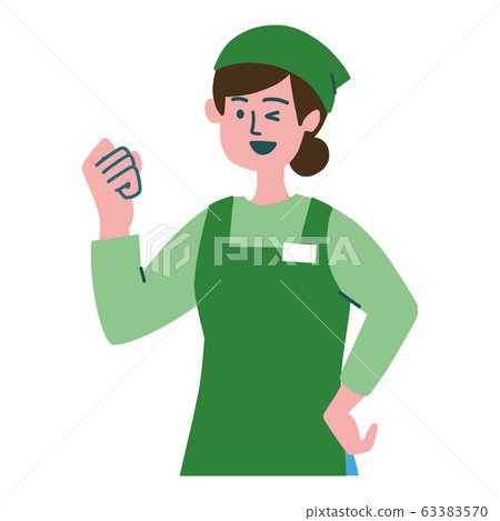 Super clerk woman guts pose Super clerk woman guts pose 63383570