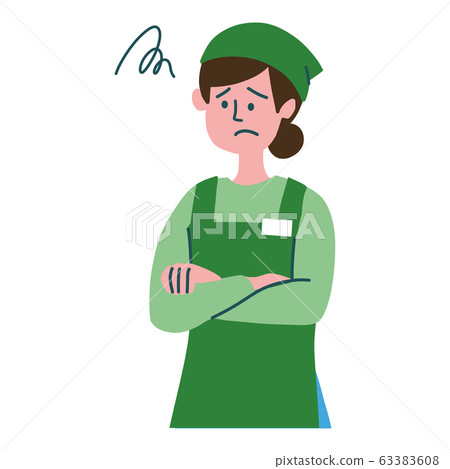 Super clerk woman worried Super clerk woman worried 63383608