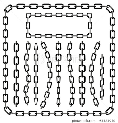 Set of Chain Frames Isolated on White Background Set of Chain Frames Isolated on White Background 63383910
