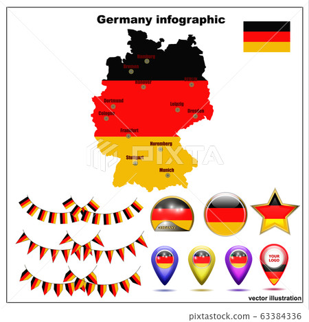 Map Of Germany Bright Graphic Illustration....-插圖素材 [63384336] - PIXTA圖庫