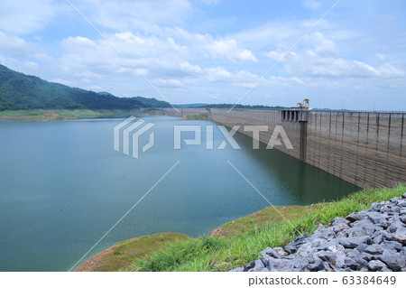 View of Nakhon Nayok dam is beautiful landscape View of Nakhon Nayok dam is beautiful landscape 63384649