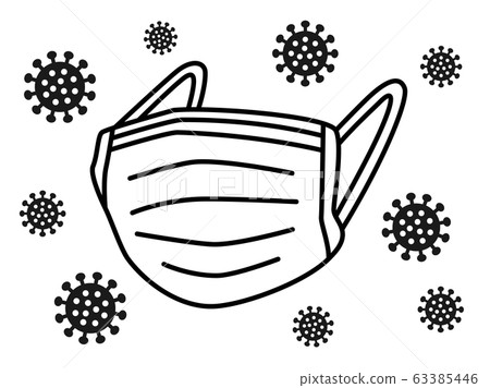 Illustration of mask and virus 63385446