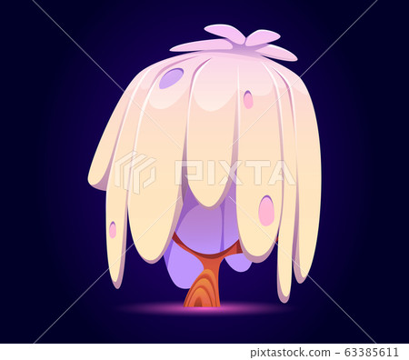 Fantasy tree alien or magic plant with long leaves 63385611