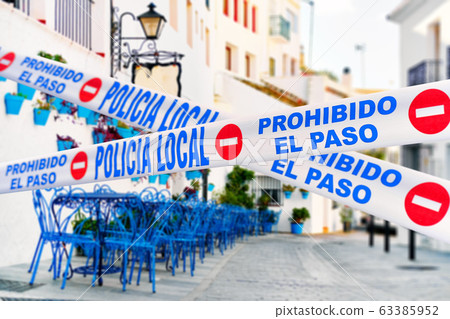 Mijas quarantined street caused by COVID-19 63385952