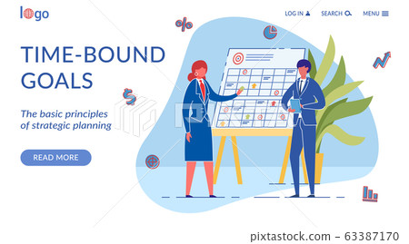 Time Bound Goals Landing Page Flat Vector Template Time Bound Goals Landing Page Flat Vector Template 63387170