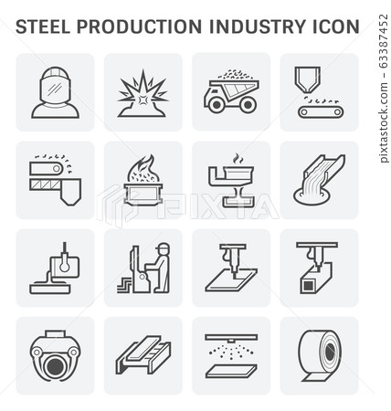 steel production icon 63387452
