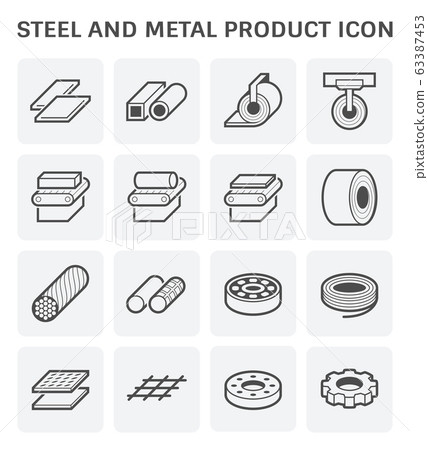 steel metal icon steel metal icon 63387453