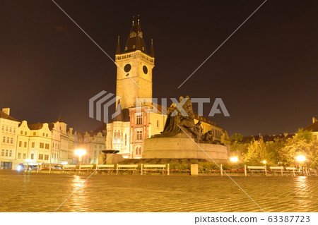 Old Town Square at Night in Prague, Czech Republic Old Town Square at Night in Prague, Czech Republic 63387723