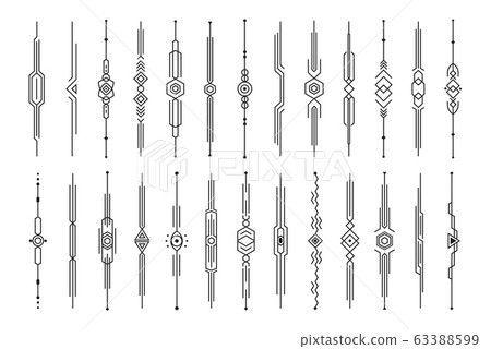 Dividers collection, vertical decorative lines,... - Stock Illustration  [63388599] - PIXTA