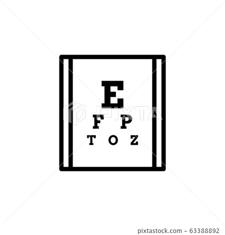 Eye test chart line art icon, Outline, linear vector 63388892