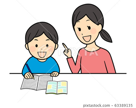 parent and child studying parent and child studying 63389135