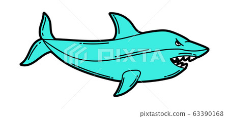 Illustration of cartoon shark. Urban colorful teenage creative image. Illustration of cartoon shark. Urban colorful teenage creative image. 63390168