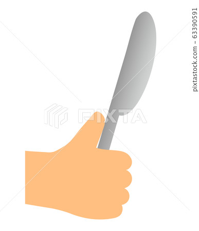 Hand with a knife Hand with a knife 63390591