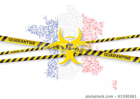 France Coronavirus quarantine concept. France Coronavirus quarantine concept. 63390861