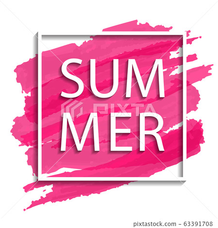 vector summer illustration of white frame on pink background vector summer illustration of white frame on pink background 63391708
