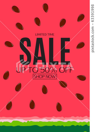 Summer sale watermelon background. Vector 63391998