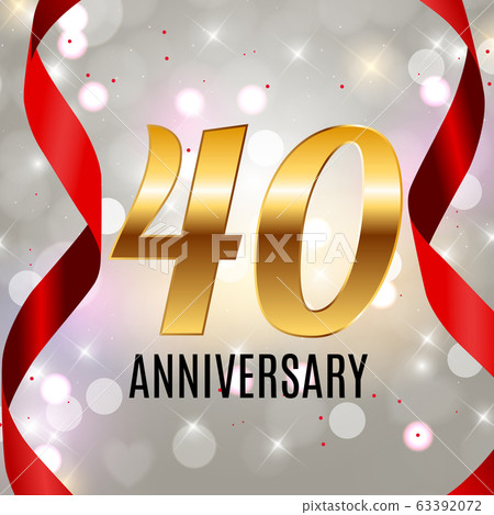 Celebrating 40 Anniversary emblem template design 63392072
