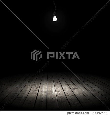 old wooden  floor on a black background 63392430