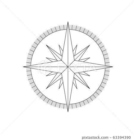Compass rose - nautical chart. Travel equipment displaying orientation of world directions - north, east, south and west. Simple flat vector illustration Compass rose - nautical chart. Travel equipment displaying orientation of world directions - north, east, south and west. Simple flat vector illustration 63394390