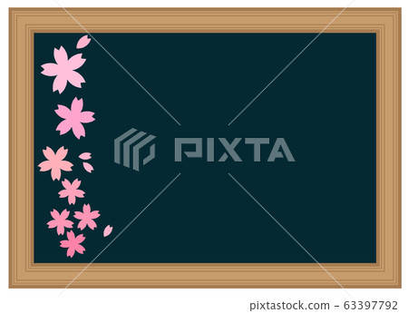 櫻花黑板厚框春季入學典禮畢業典禮文本空間留言板 63397792