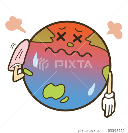 Image illustration of environmental problems Characters of the sick Earth Image illustration of environmental problems Characters of the sick Earth 63398211