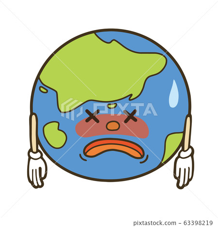 Image illustration of environmental problems Characters of the sick Earth 63398219