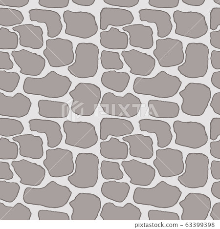 Stones handdrawn seamless gray pattern. Vector illustration. 63399398