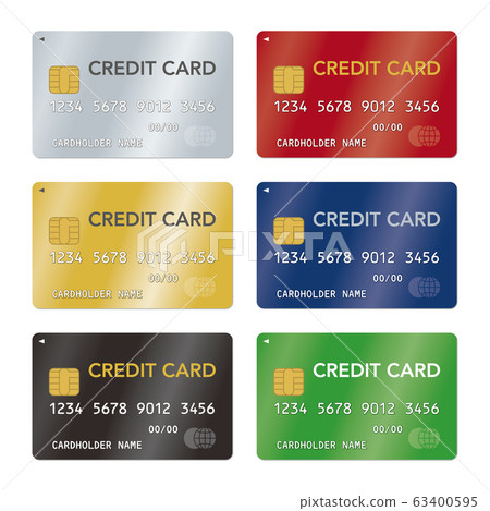 Credit Card Vector Illustration Set Stock Illustration 63400595 Pixta