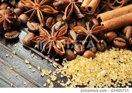 Fragrant spices, coffee and reed sugar Fragrant spices, coffee and reed sugar 63400735