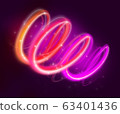 Glowing circulate colorful trail. 63401436