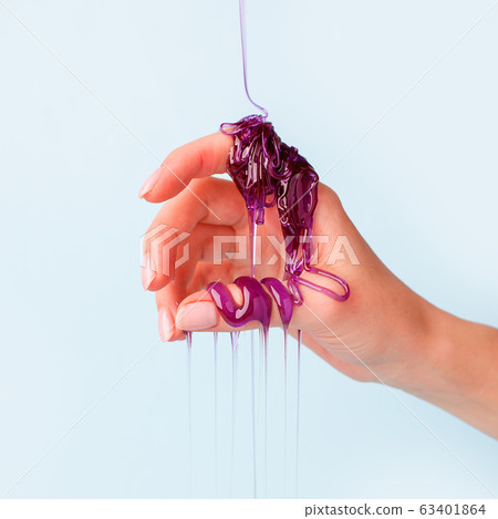 Sweet caramel paste for sugaring purple color on Sweet caramel paste for sugaring purple color on 63401864