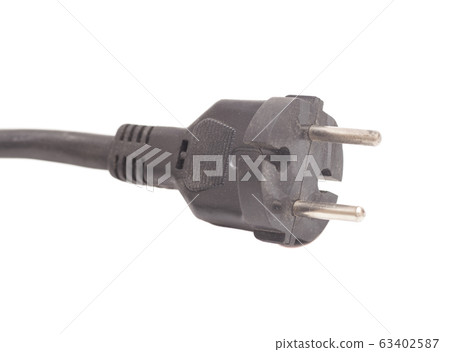 Black plug isolated on white background Black plug isolated on white background 63402587