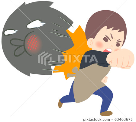 Counterattacking Viruses-Men punching against viruses Counterattacking Viruses-Men punching against viruses 63403675