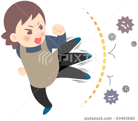 Counterattack of virus-Woman kicking virus to attack Counterattack of virus-Woman kicking virus to attack 63403680