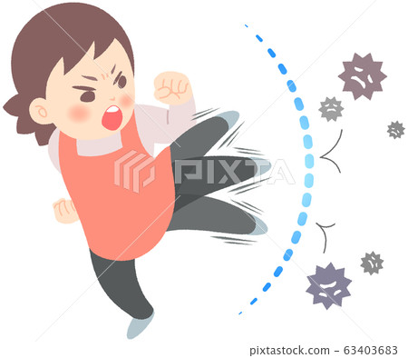 Counterattack of virus-Woman kicking virus to attack Counterattack of virus-Woman kicking virus to attack 63403683