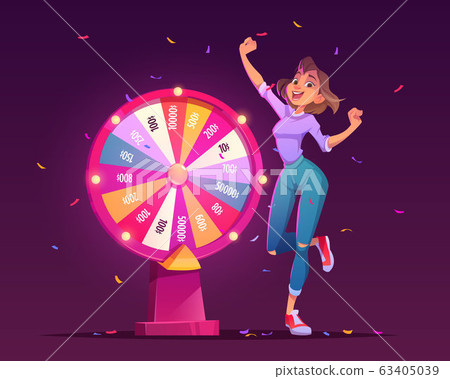 Wheel of fortune and lucky girl winner in casino Wheel of fortune and lucky girl winner in casino 63405039
