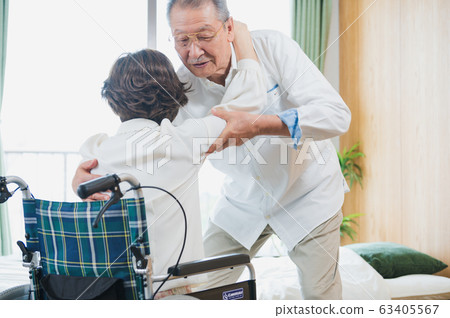 Wheelchair senior woman Wheelchair senior woman 63405567