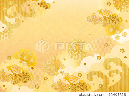 Background Material-Golden Japanese Style Sky 4... - Stock Illustration ...