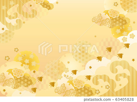 背景素材-金色日式天空3 63405828