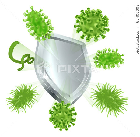 Bacteria Virus Shield Cells Medical Concept 63406008