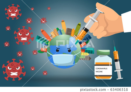 The doctor is carrying a vaccine syringe for the The doctor is carrying a vaccine syringe for the 63406318