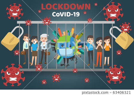 Covid-19 Pandemic world lockdown for quarantine. Covid-19 Pandemic world lockdown for quarantine. 63406321