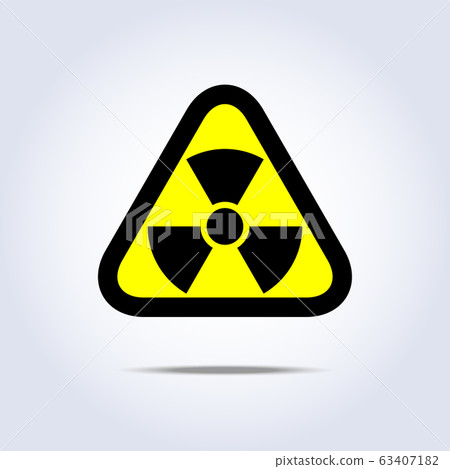 Radioactivity emblem danger power icon black yellow 63407182