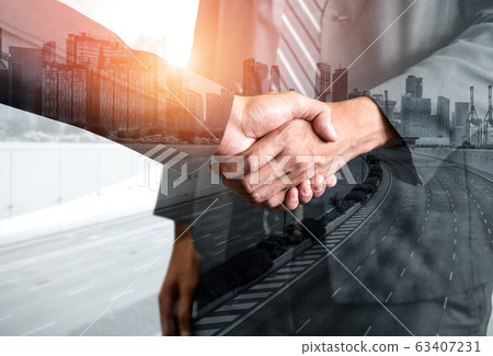 Double Exposure Image of Business and Finance Double Exposure Image of Business and Finance 63407231