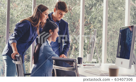Business people having conversation in office. Business people having conversation in office. 63407306