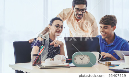 Group meeting of creative business people office. 63407319